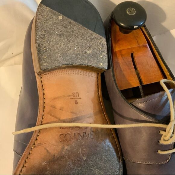 Carlos Santos Mens Dress Shoes 9 Distressed purple Leather